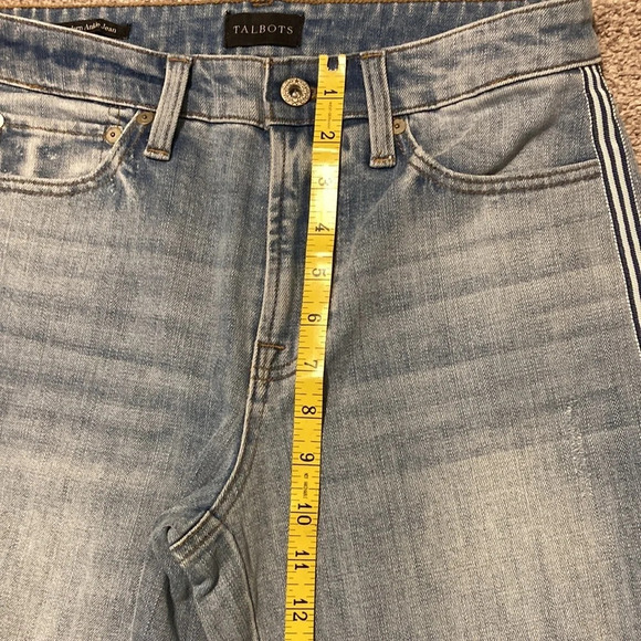 Talbots Modern Ankle Jean Navy and White Side Ribbon Trim 2P - Picture 7 of 16